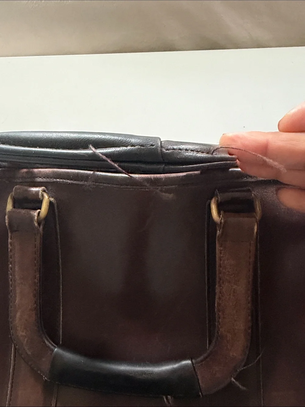 VINTAGE COACH Classic Brown Leather Weekender Bag Briefcase